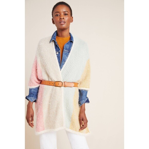 House Of Harlow 1960 Rainbow Eyelash Kimono Cardigan Sweater Women's OS *TAG* - Picture 4 of 14